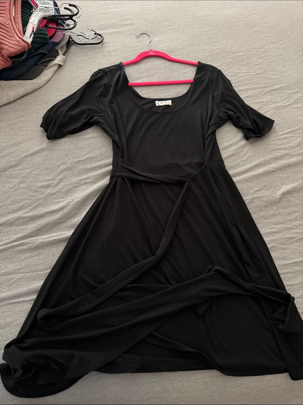 Maurices Black Wrap-Style Midi Dress